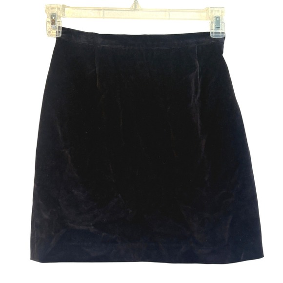 Dresses & Skirts - Vintage Limited America Velvet Mini Skirt High Waist Navy Slit Back Zip Size‎ 4